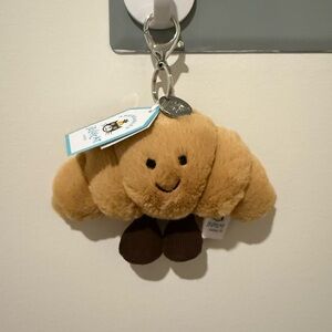 Jellycat Croissant Bag Charm Plush Keychain